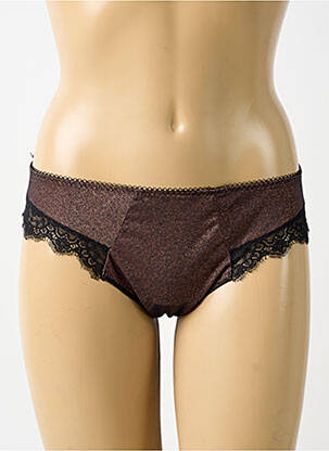 Tanga effet matière satinée noir ANTIGEL femme