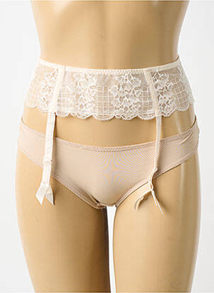 Guêpière/porte-jarretelle effet matière satinée blanc SIMONE PERELE femme