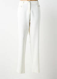 Pantalon droit stretch taille normale blanc GUY DUBOUIS femme