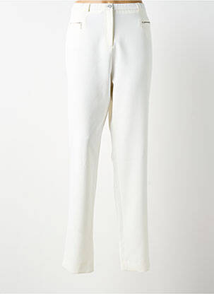 Pantalon droit stretch taille normale blanc GUY DUBOUIS femme