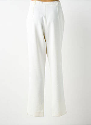 Pantalon droit stretch taille normale blanc GUY DUBOUIS femme