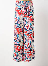 Pantalon large fermeture zip latéral taille haute bleu LEO & UGO femme