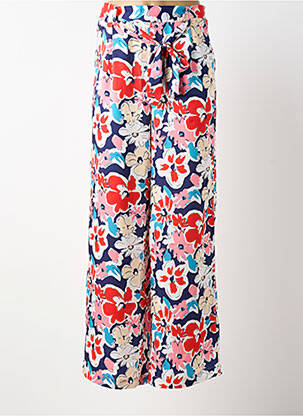 Pantalon large fermeture zip latéral taille haute bleu LEO & UGO femme