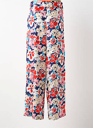 Pantalon large fermeture zip latéral taille haute bleu LEO & UGO femme