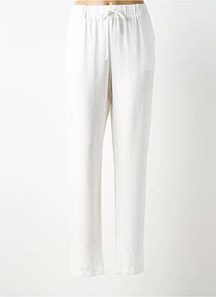 Pantalon droit taille élastique taille normale blanc MERI & ESCA femme
