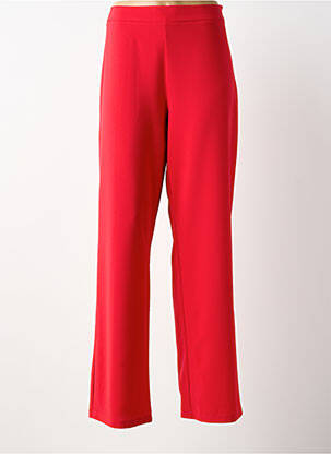 Pantalon droit tissage crêpe taille normale rouge GREGORY PAT femme