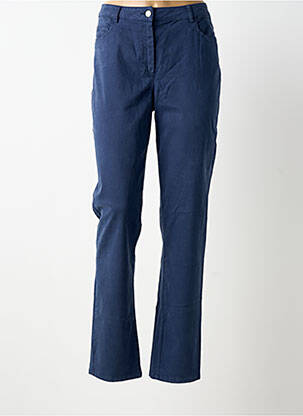 Pantalon droit stretch taille normale bleu GUY DUBOUIS femme