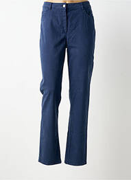 Pantalon droit stretch taille normale bleu GUY DUBOUIS femme