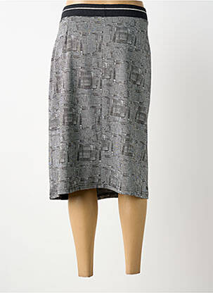 Jupe mi-longue stretch gris GUY DUBOUIS femme