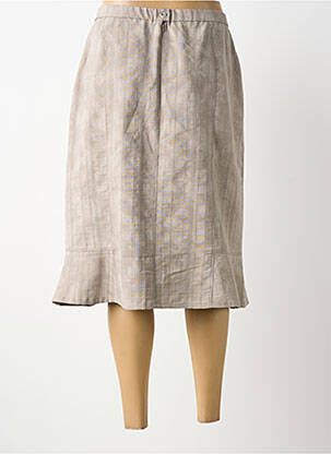 Jupe mi-longue coupe droite gris GUY DUBOUIS femme