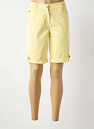 Bermuda tissage popeline taille normale jaune GUY DUBOUIS femme