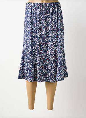 Jupe mi-longue bleu GUY DUBOUIS femme