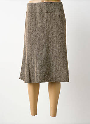 Jupe mi-longue marron GUY DUBOUIS femme
