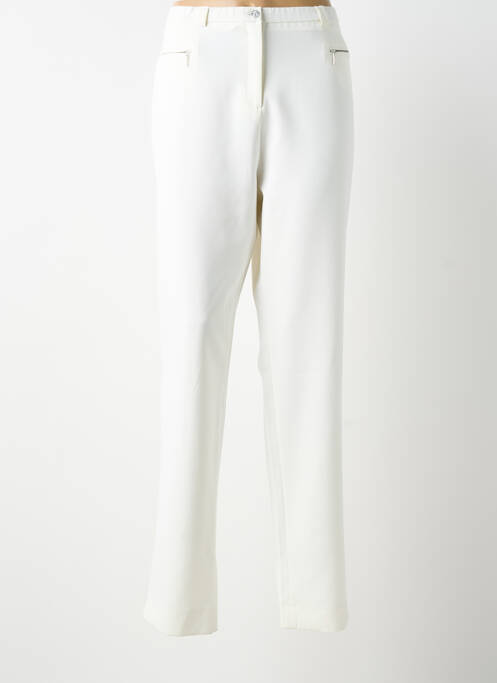 Pantalon droit stretch taille normale blanc GUY DUBOUIS femme