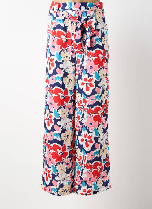 Pantalon large fermeture zip latéral taille haute bleu LEO & UGO femme