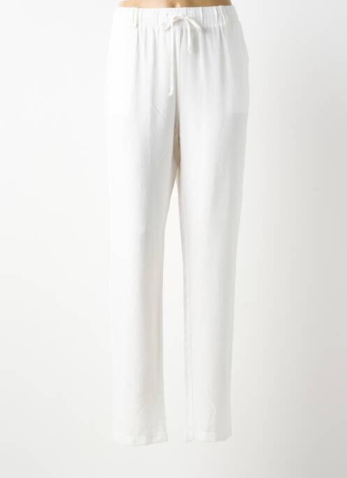Pantalon droit taille élastique taille normale blanc MERI & ESCA femme