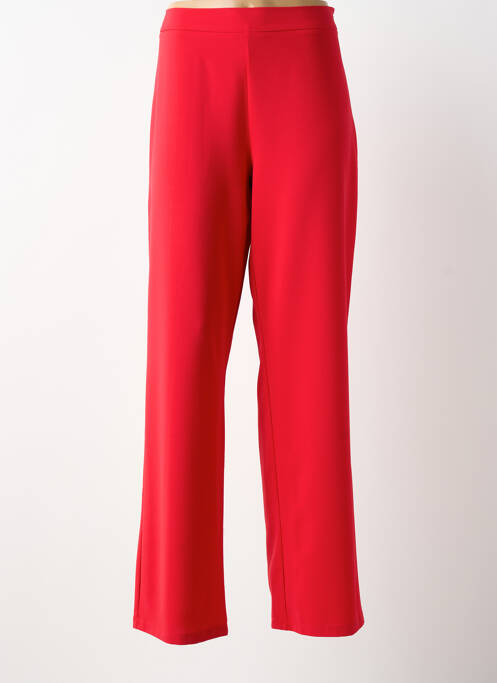 Pantalon droit tissage crêpe taille normale rouge GREGORY PAT femme