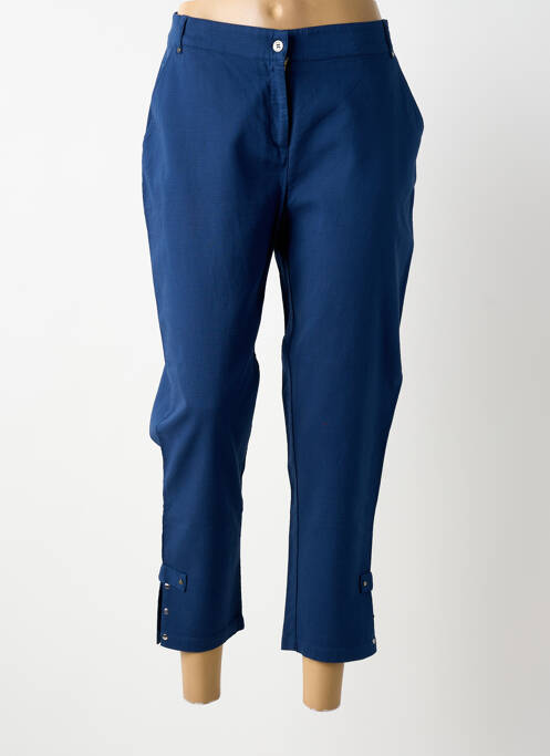 Pantalon 7/8 stretch taille normale bleu GUY DUBOUIS femme