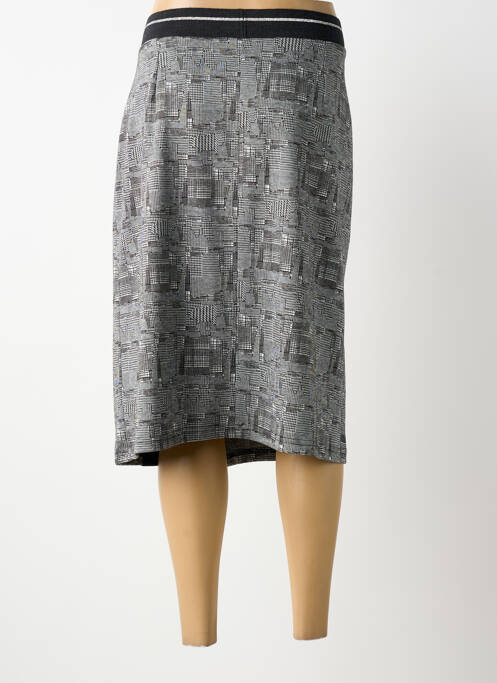 Jupe mi-longue stretch gris GUY DUBOUIS femme