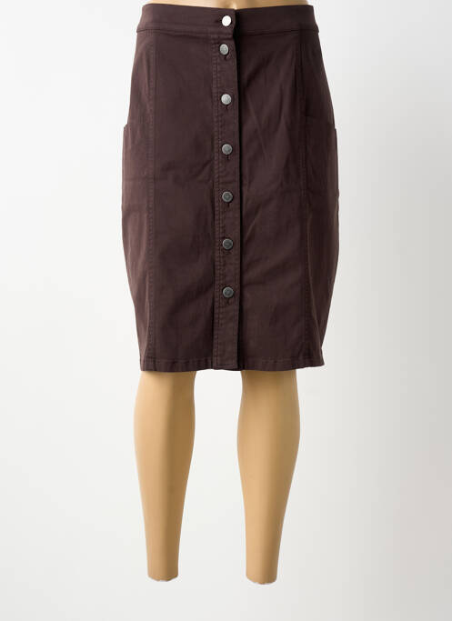 Jupe mi-longue stretch marron MERI & ESCA femme