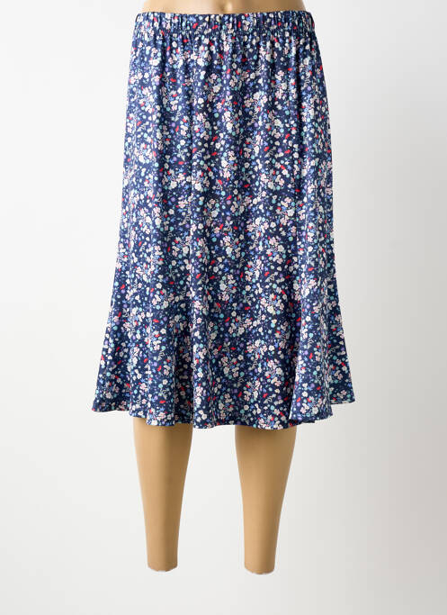 Jupe mi-longue bleu GUY DUBOUIS femme