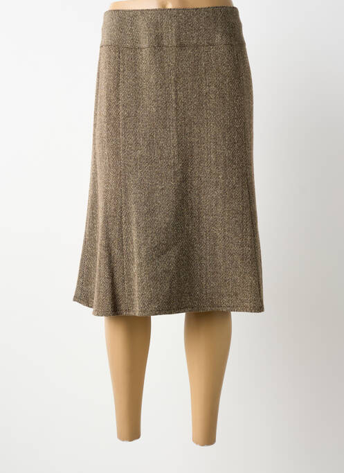 Jupe mi-longue marron GUY DUBOUIS femme