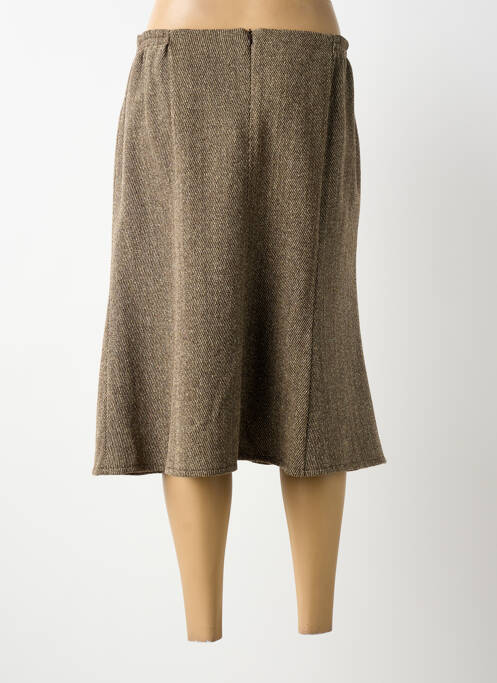 Jupe mi-longue marron GUY DUBOUIS femme