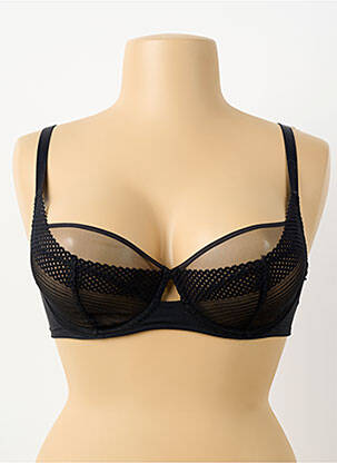 Soutien-gorge effet matière satinée haut soutien-gorge balconnet noir CHANTELLE femme