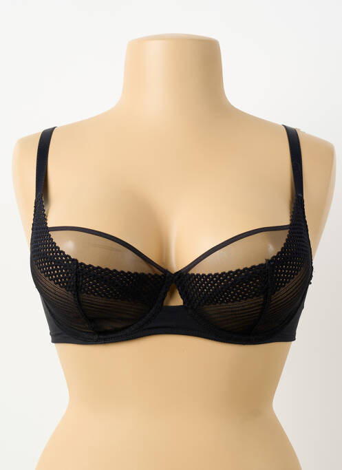 Soutien-gorge effet matière satinée haut soutien-gorge balconnet noir CHANTELLE femme