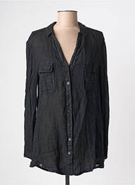 Chemisier coupe droite manches longues noir ZYGA femme