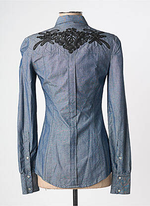 Chemisier coupe cintrée manches longues bleu MANGANO femme