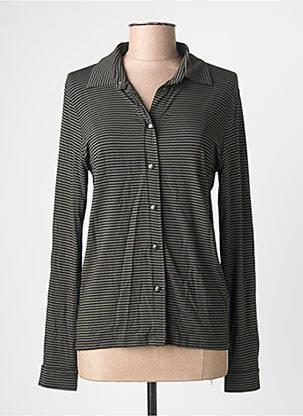 Chemisier coupe cintrée manches longues noir MAJESTIC FILATURES femme