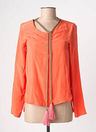 Blouse col rond manches longues orange ELLA LUNA femme