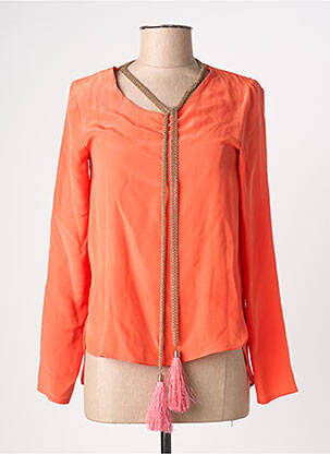 Blouse col rond manches longues orange ELLA LUNA femme