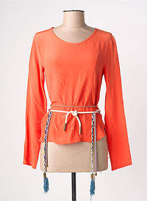 Blouse col rond manches longues orange ELLA LUNA femme