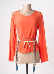 Blouse col rond manches longues orange ELLA LUNA femme