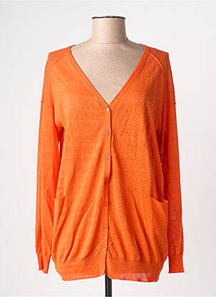 Gilet manches longues resserrée sur le bas orange ZYGA femme