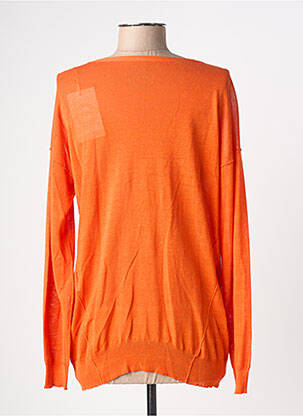 Gilet manches longues resserrée sur le bas orange ZYGA femme