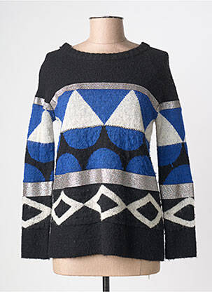 Pull coupe droite manches longues bleu ANNA RITA N femme