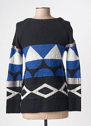 Pull coupe droite manches longues bleu ANNA RITA N femme