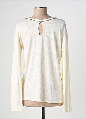 Top col rond manches longues blanc MAJESTIC FILATURES femme