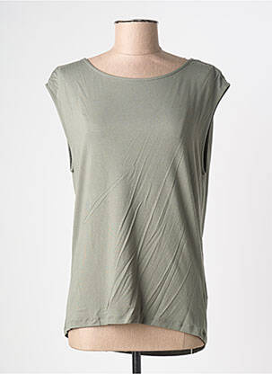 Top sans manche sans manche vert MAJESTIC FILATURES femme