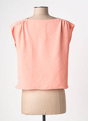 Top col v sans manche rose CHACOK femme