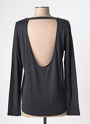 Top col rond manches longues noir MAJESTIC FILATURES femme