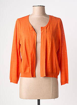 Gilet manches longues manches longues orange ZYGA femme