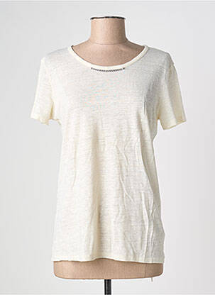 Top manches courtes manches courtes blanc MAJESTIC FILATURES femme