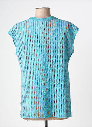Chemisier coupe droite sans manche bleu ZYGA femme