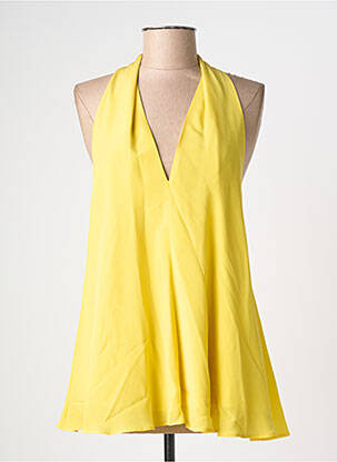 Top col v sans manche jaune ELLA LUNA femme