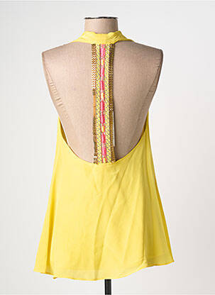 Top col v sans manche jaune ELLA LUNA femme