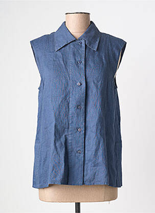 Chemisier coupe droite sans manche bleu ZYGA femme
